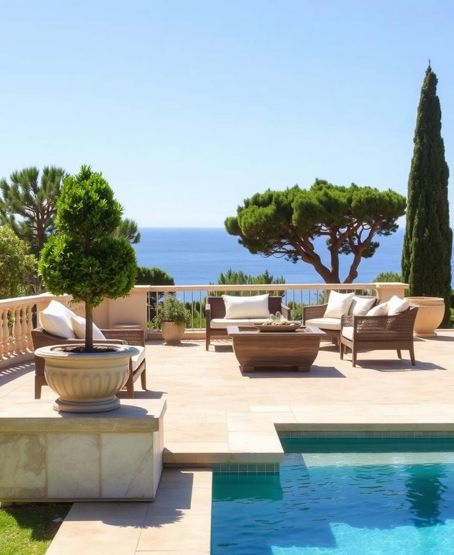 Terrace lounge overlooking the ocean